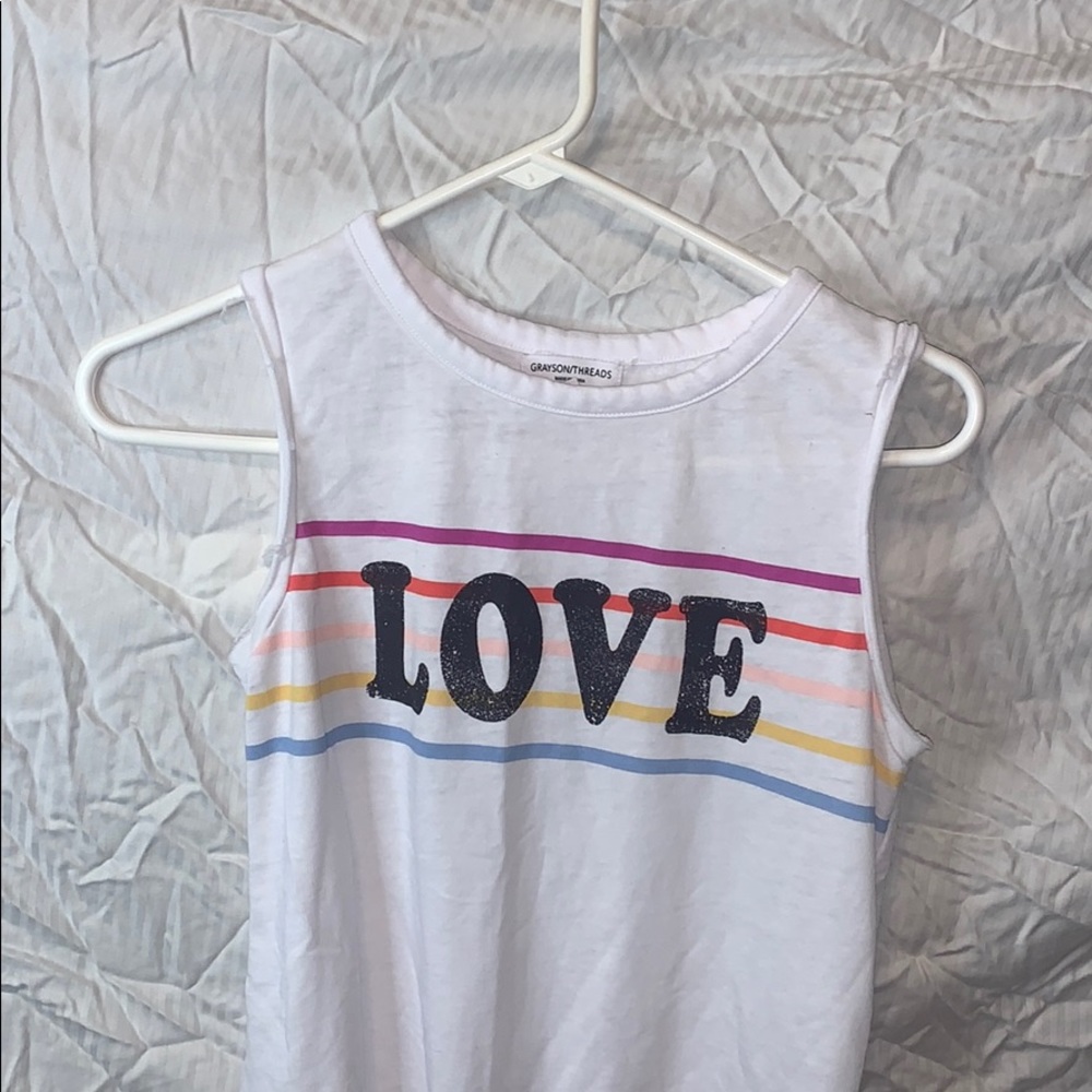 White “LOVE” Knotted Tank